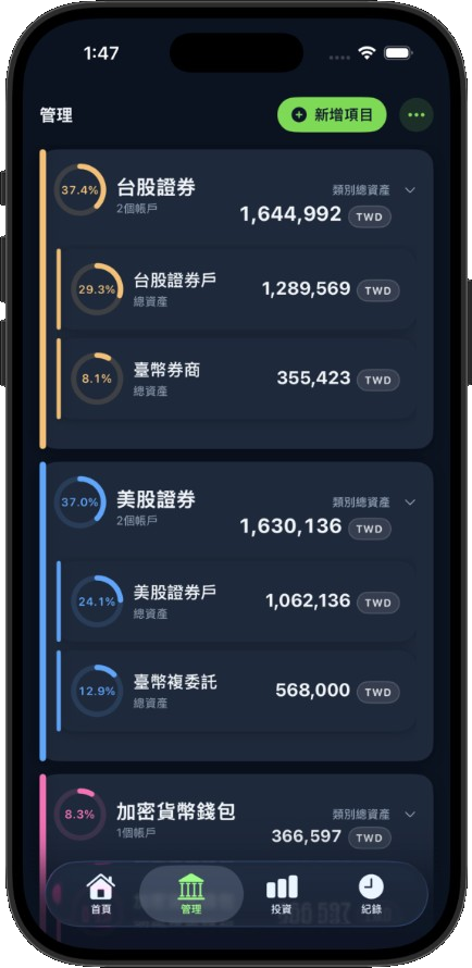Walleaf 管理分頁畫面